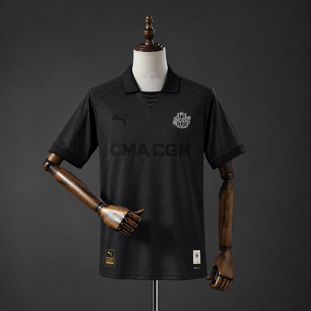 Camisola Olympique de Marseille 125.º Aniversário Preta - Vista 1