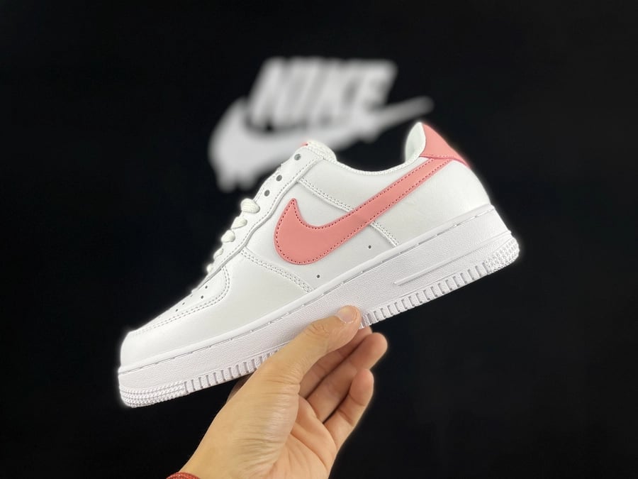 Air Force 1 Low Mini Swoosh Branco Rosa - Vista 2