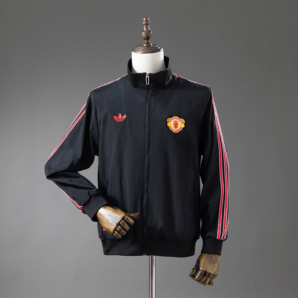 Corta‑Vento Retro Manchester United Preto - Vista 1