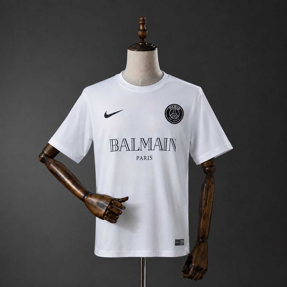 Camisola PSG x Balmain 2021 Retro Treino Branca - Vista 1