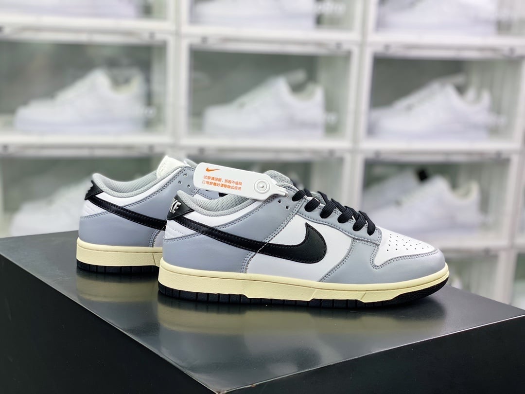NK Dunk Low Cinza Escuro e Branco