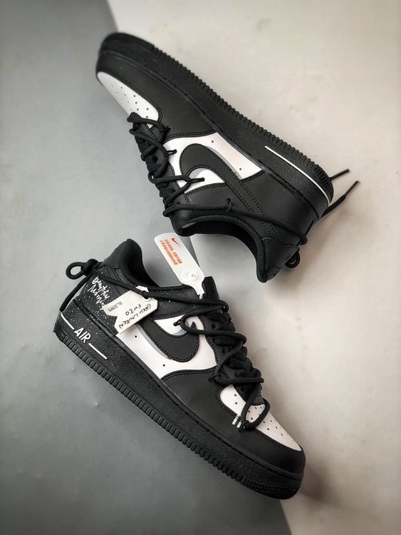Nike Air Force 1 Low Branco e preto Clássico - Vista 5