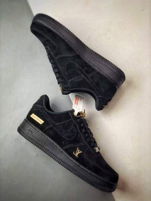 Air Force 1 Low 'By You' Corda Preta Camurça - Vista 4