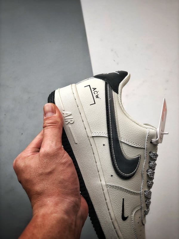 ACW x Air Force 1 Low Creme, Preto e Cinza - Vista 2