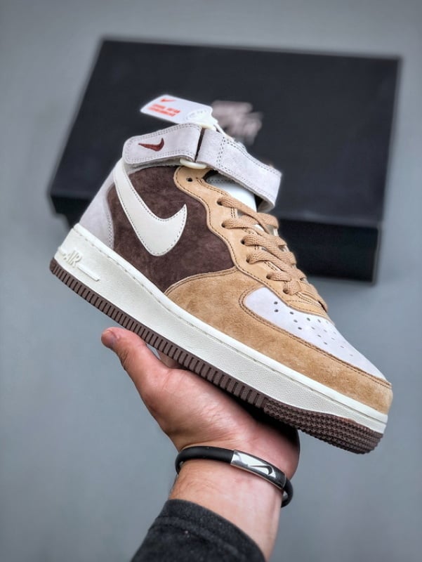 Air Force 107 Mid Cafe Grao Cor - Vista 1