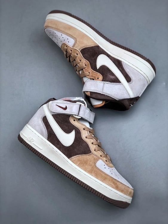 Air Force 107 Mid Cafe Grao Cor - Vista 2