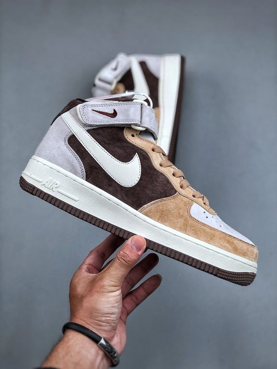 Air Force 107 Mid Cafe Grao Cor - Vista 7