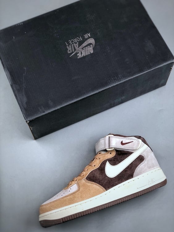 Air Force 107 Mid Cafe Grao Cor - Vista 8