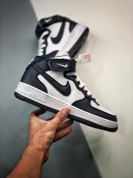 Air Force 107 Mid Azul Escuro e Branco Meio Alto - Vista 7