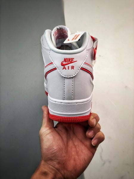 Air Force 107 Mid Branco e Vermelho 3M - Vista 3