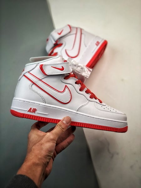 Air Force 107 Mid Branco e Vermelho 3M - Vista 7