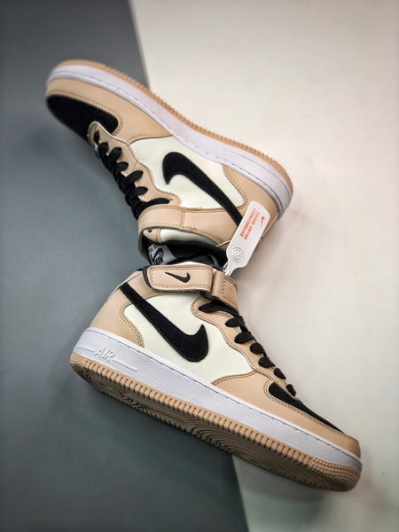 Air Force 107 Mid Bege Amarelo e Preto Meio Alto - Vista 2