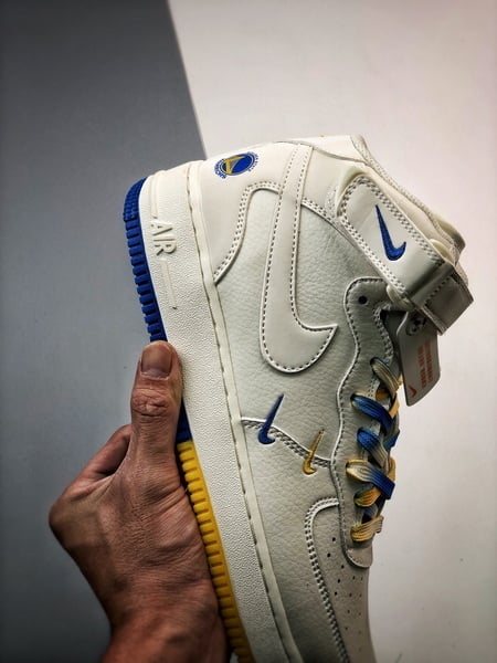 Air Force 107 Mid Azul e Amarelo Cordao Pequeno Gancho - Vista 6