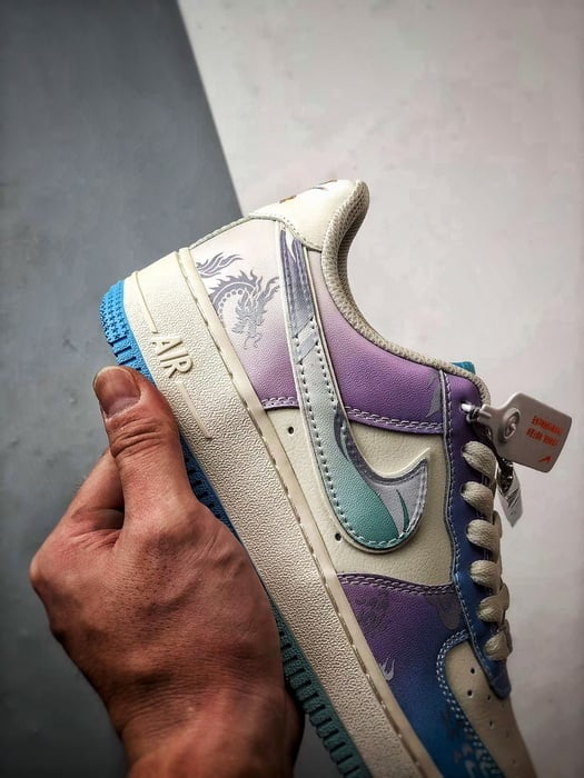 Air Force 1 Low Estilo Chinês Azul, Verde e Roxo - Vista 2