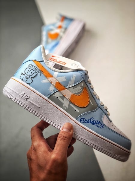 Air Force 1 '07 Low Urso Branco, Azul e Laranja - Vista 7