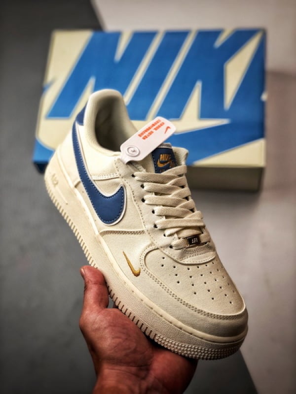 Air Force 1 '07 Low Lona Off-White e Azul - Vista 1