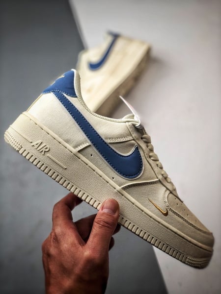 Air Force 1 '07 Low Lona Off-White e Azul - Vista 7
