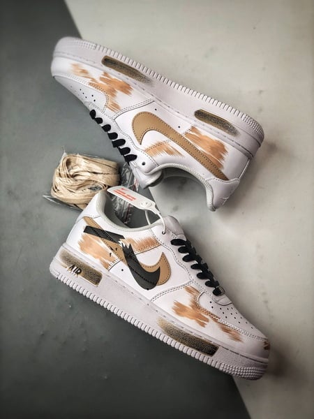 Air Force 1 '07 Low Três Ganchos Branco, Preto e Marrom - Vista 6