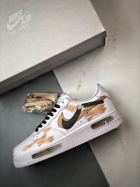 Air Force 1 '07 Low Três Ganchos Branco, Preto e Marrom - Vista 8