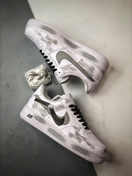 Air Force 1 '07 Low Hook Rutura Branco, Cinza e Preto - Vista 6