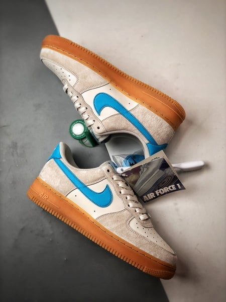 Air Force 1 '07 Low Cinza e Azul Sola Natural - Vista 6
