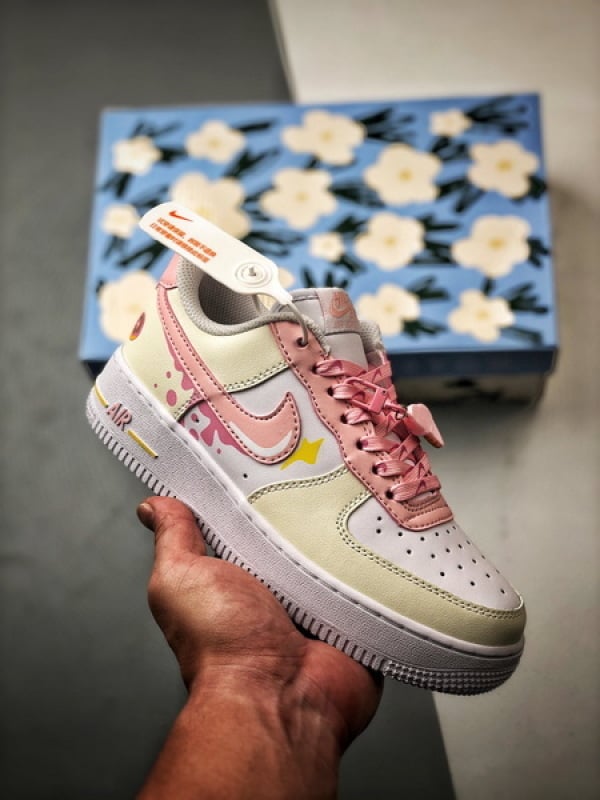 Air Force 1 '07 Low Branco, Damasco e Rosa - Vista 1