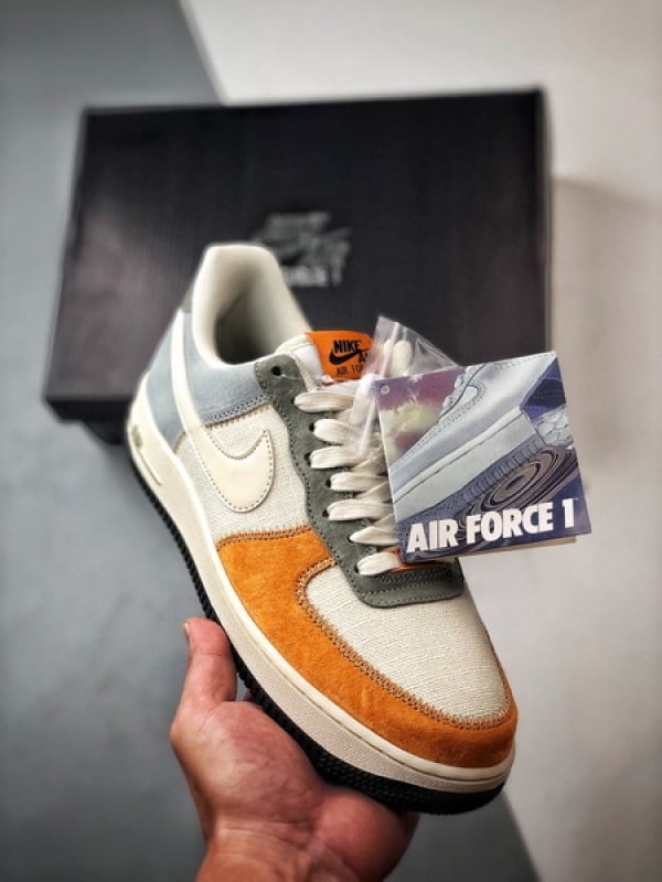 Air Force 1 '07 Low Branco, Marrom e Azul - Vista 1