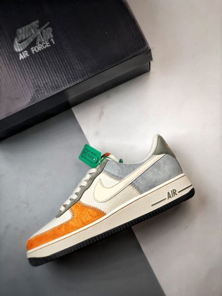 Air Force 1 '07 Low Branco, Marrom e Azul - Vista 8