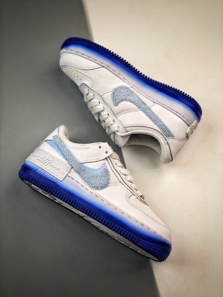 Air Force 1 07 Low Branco Azul Camurca - Vista 6