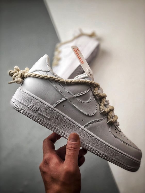 Nike Air Force 1 Low 07 Branco com Cordas - Vista 7