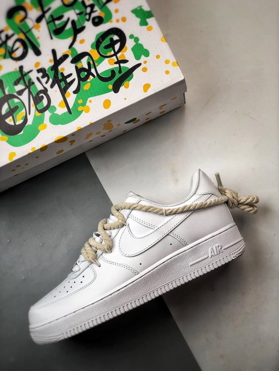 Nike Air Force 1 Low 07 Branco com Cordas - Vista 8