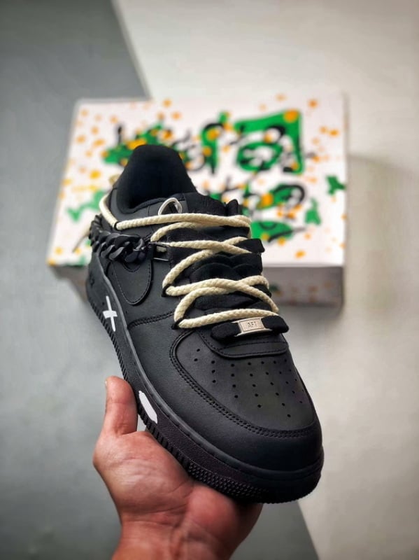 Air Force 1 '07 Low Preto Corrente Desconstruído com Tiras - Vista 1