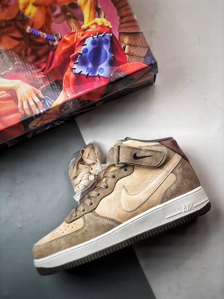 Air Force 1 07 Mid Caqui e Marrom Camurca - Vista 8