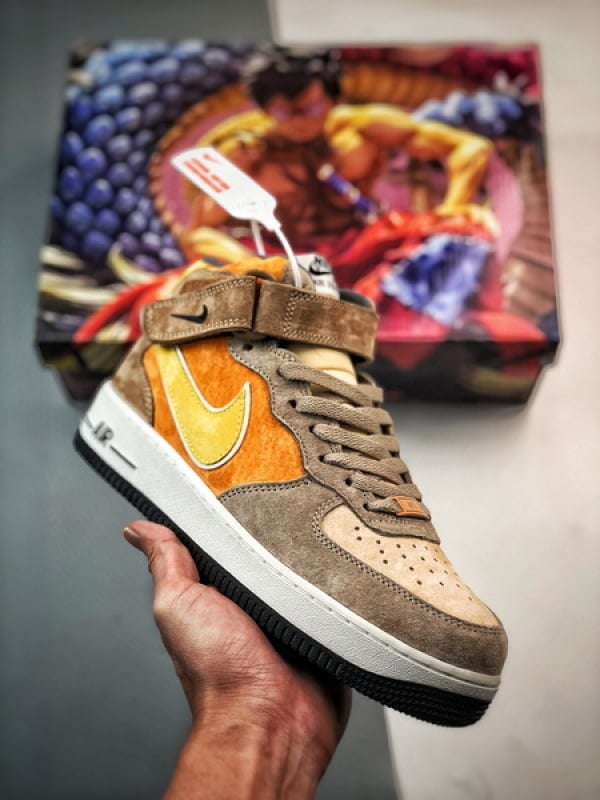Air Force 1 07 Mid Marrom Amarelo e Laranja Camurca - Vista 1