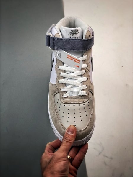 Air Force 1 07 Mid Cinzento e Azul Camurca - Vista 9