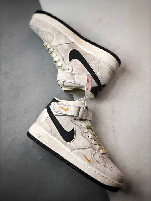 Air Force 1 07 Mid Cinzento Branco e Preto Camurca - Vista 6