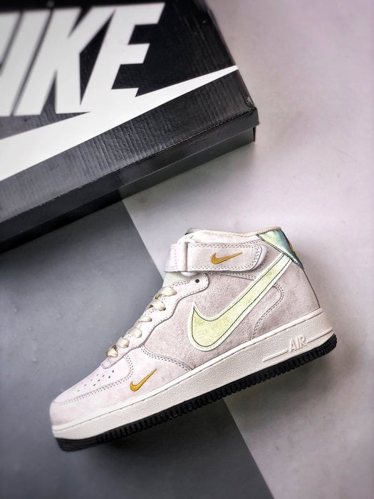 Air Force 1 07 Mid Cinzento Branco e Preto Camurca - Vista 8