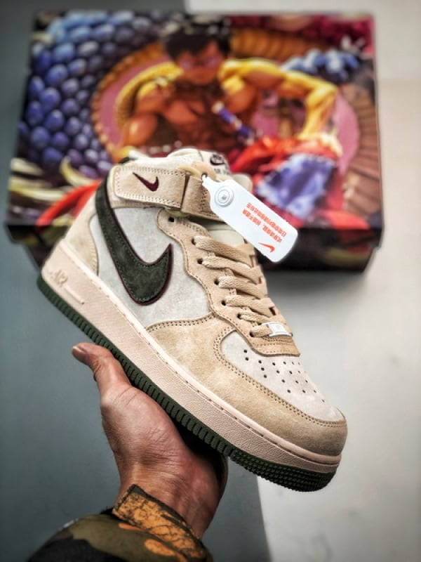 Air Force 1 07 Mid Cinzento Rosa e Verde Camurca - Vista 1