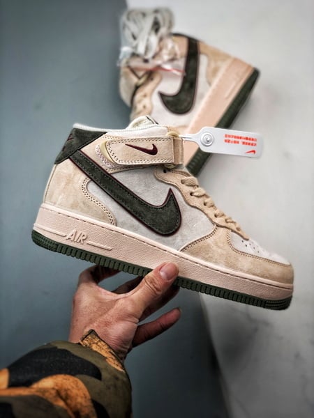 Air Force 1 07 Mid Cinzento Rosa e Verde Camurca - Vista 7