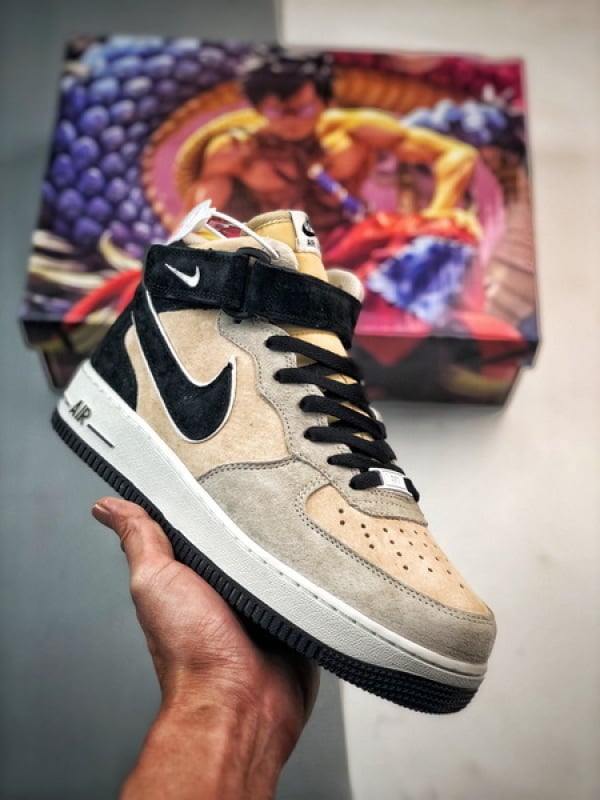 Air Force 1 07 Mid Cinzento Preto e Rosa Camurca