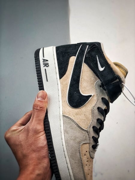 Air Force 1 07 Mid Cinzento Preto e Rosa Camurca - Vista 2