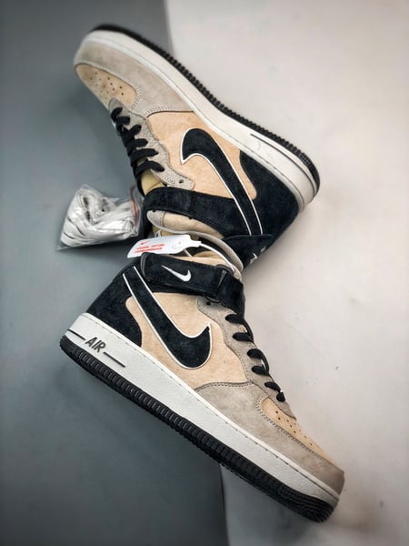 Air Force 1 07 Mid Cinzento Preto e Rosa Camurca - Vista 6