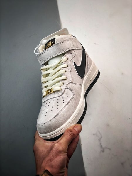 Air Force 1 07 Mid Bege Cinzento e Preto Camurca - Vista 5