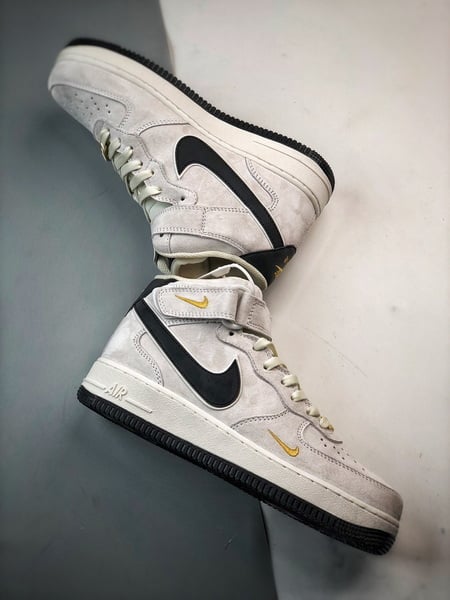 Air Force 1 07 Mid Bege Cinzento e Preto Camurca - Vista 6