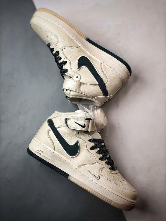 Air Force 1 07 Mid Bege e Verde Reflexo - Vista 6