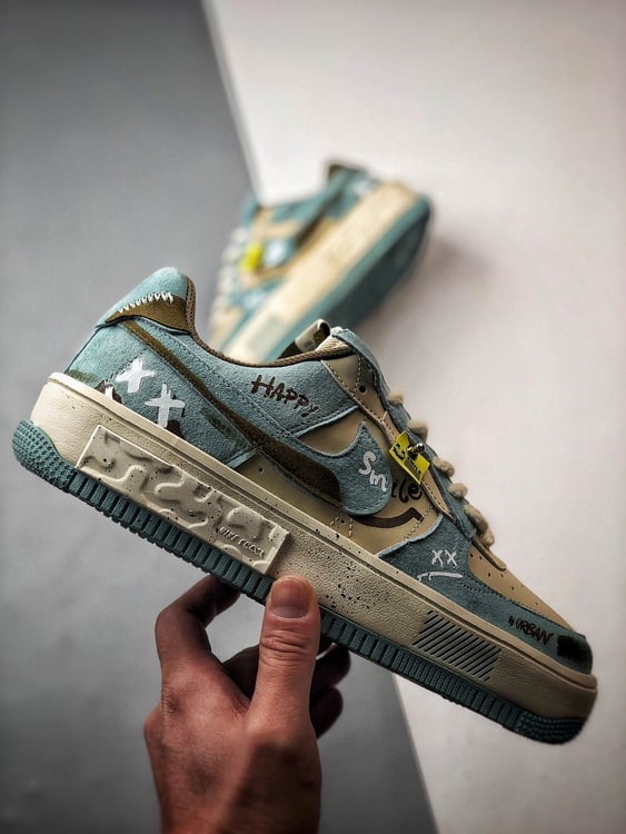 Nike Air Force 1 Low Fontanka Cinza Azul Castanho - Vista 7