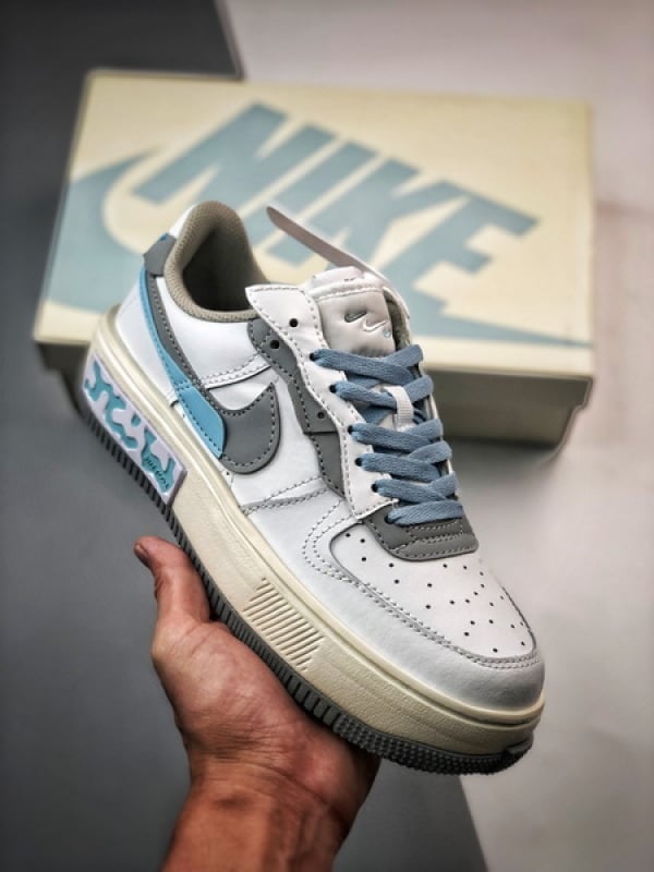 Air Force 1 Fontanka Desconstruido Branco Cinzento e Azul - Vista 1