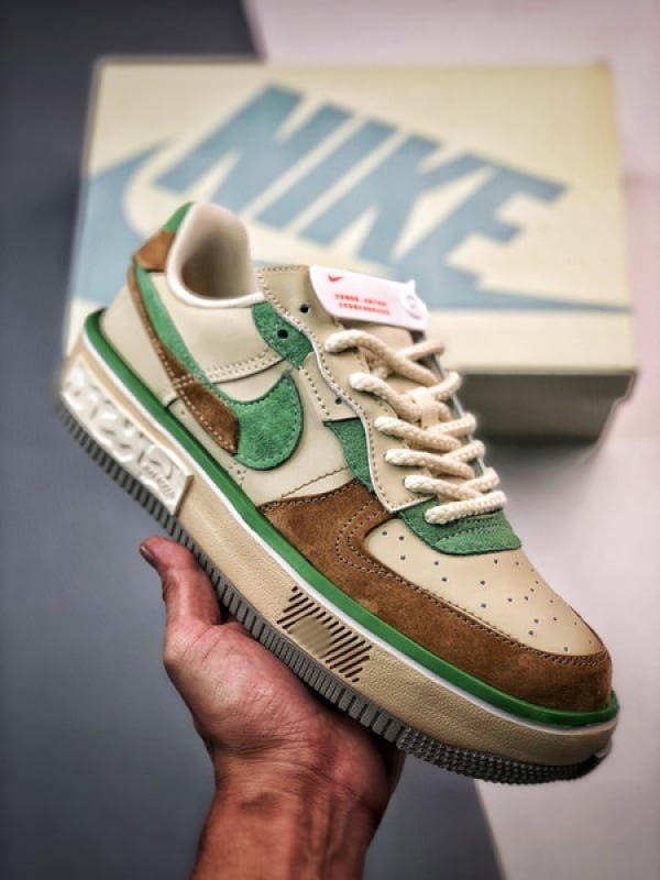 Air Force 1 Fontanka Desconstruido Bege Marrom e Verde - Vista 1