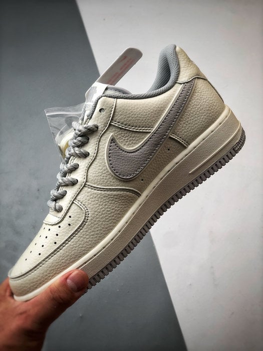 Air Force 1 Low Cinco Listras Corda Grossa Branco e Cinza - Vista 5