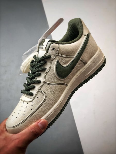 Air Force 1 Low Cinco Listras Cadarços Grossos Marfim e Verde - Vista 5